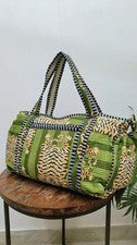 Bolsas de viaje acolchadas con estampado de tigre verde indio Bolsas de lona Bolsos para mujer EE. UU.