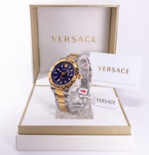 Versace V11060017 Hellenyium reloj para hombres reloj de pulsera acero inoxidable azul fecha GMT
