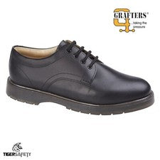 Grafters M181A Hombre Cuero Negro Formal Cojín de Aire Cadete Desfile Uniforme Zapatos