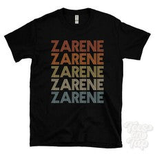 CAMISETA ESTILO RETRO REPETIDO ZARENE Hombre y Mujer Novedad Genial Nombre Regalo