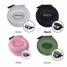 Estuche de viaje para reloj individual Invicta con cremallera varios colores gris/negro/rosa/verde