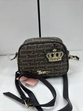 Bolso Bandolera/Cámara Juicy Couture Para Mujer Negro y Marrón Nuevo Cartera Cremallera