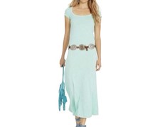 Maxi Vestido Ralph Lauren Aqua Verde Cuello Redondo Camiseta Para Mujer Talla Mediana Nuevo con Etiquetas