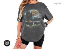 Camiseta cómoda estilo gráfico bisonte vintage