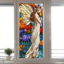 Decoración del Hogar Oficina Decoración Ventana Adhesivo Calcomanía Estática Ángel Flor Patrón