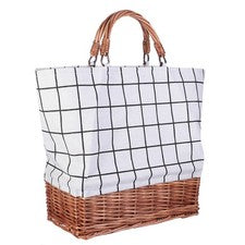 Bolso de lona para mujer Bolso de compras de moda Ratán Bolso de lona simple Bolsos de ratán