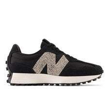 NEW BALANCE Mujer Negro Estampado Leopardo 327 Zapatillas UK 4 NUEVAS Ref