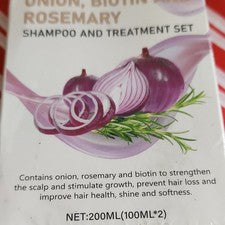 Set de champú y tratamiento de biotina y romero cebolla 200 ml brillo y suavidad reparación del cabello