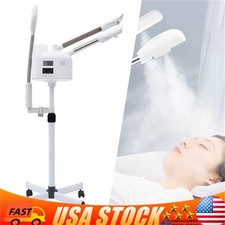 Vaporizador facial caliente/frío UV ozono 5X lámpara de aumento LCD cuidado de la piel salón belleza
