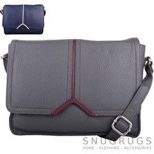 Bandolera/bolso de hombro multicolor de cuero suave genuino para damas/mujeres