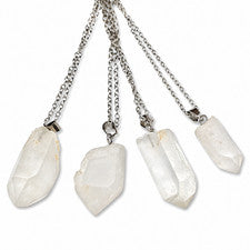 Collar colgante de cuarzo crudo piedras preciosas reales maestro sanador cadena de cristal joyería