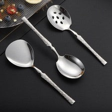 Cuchara de espuma de acero inoxidable 21,7 cm con mango de corteza antideslizante para buffets