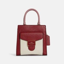 Bandolera Coach C6994 para mujer mini pimienta bloques de color cuero granulado