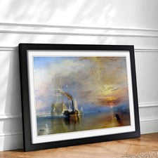 Impresión de arte de pared enmarcada The Fighting Temeraire Turner decoración del hogar lista para colgar