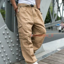 Hombres Pantalones Sueltos Pantalones de Carga Sueltos Hip Hop Bolsillo Baile Informal Talla Grande Moda