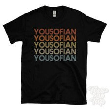 CAMISETA YOUSOFIAN ESTILO RETRO REPETIDO Hombre y Mujer Novedad Genial Nombre Regalo
