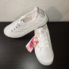 NUEVO Zapato Deportivo Roxy para Mujer Bayshore PLATAFORMA BLANCA Sin Cordones Talla 8.5 Playa Lona