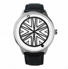 Humism Rhizome Automatico Acciaio Zaffiro Bianco Nero Pelle Orologio Unisex