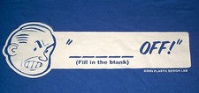 Estilo Retro Rellenar el espacio en blanco "______ OFF!" Camiseta Azul Grande ¡Envío Gratis!!