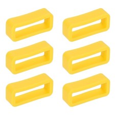 6 piezas Correa de reloj Lazo 16 mm Silicona Correa de reloj Lazo de retención, Amarillo