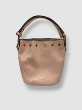 Bolso cubo de cuero con monograma en T rosa para mujer Tory Burch
