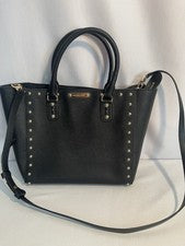 Bolso Bandolera Michael Kors Para Mujer Sandrine Tachuelas Mediano Cuero Negro Nuevo