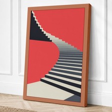 Impresión en lienzo geométrico con perspectiva pixelada arte de pared decoración del hogar listo para colgar
