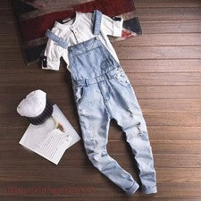 Mono vaquero clásico para hombre informal calce ajustado mono pantalones pantalones pantalón moda