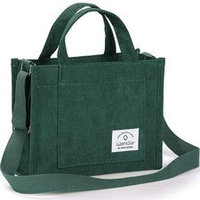 Bolso bandolera de hombro pequeño de pana verde para mujer Hobo