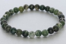 Pulsera elástica bola ágata musgo joyería 6 mm 6S152 - tamaño individual