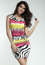 Sexy Vestido Para Mujer Novedad Piedra Informal Estampado Cebra Con Cinturón