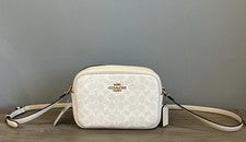 Bolso Bandolera COACH Jamie Cámara Firma Lona Blanca Tiza CZ186 NUEVO CON ETIQUETAS