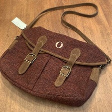 My Style Bags Milano Lana Gamuza Cuero Borde St. Moritz Bolso de Campo Mensajero “O”