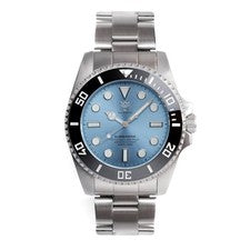 HYAKUICHI No.7R-IB Reloj Automático de Buceo Azul Hielo Bisel de Cerámica Sin...