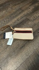 Cartera de muñeca Tommy Hilfiger vintage para mujer pequeña tostada bolso sin asas NUEVO