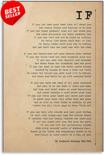 Póster de poema vintage IF 12x18 Rudyard Kipling decoración de arte de pared motivacional - EE. UU.
