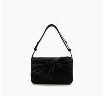 LIKE DREAMS Elena Bow Bolso de Hombro Pequeño de Cuero Vegano para Mujer en Negro