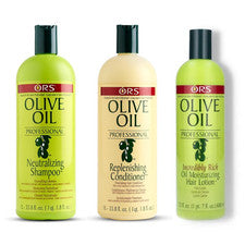 Set de champú, acondicionador y loción profesional para el cuidado del cabello ORS Olive Oil