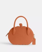 Cartera Coach Pumpkin Runway CU868 Cuero Naranja Otoño Halloween Nueva con Etiquetas - Difícil de Encontrar