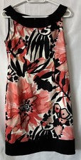 Vestido Vaina CONNECTED APPAREL Sin Mangas Floral Negro Coral Elastizado Para Mujer 10