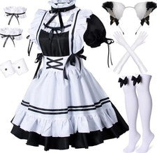 Lindo Disfraz de Criada Juegos con disfraces Dulce Lolita Para mujeres Hombres Femboy Anime Ropa Moda-