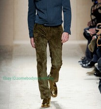Otoño Invierno Hombre Tubo Recto Ropa de Trabajo, Pantalones de Gamuza, Estilo Retro