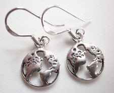 Pendientes colgantes de plata de ley 925 Earth World viajero