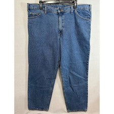 Pantalones de mezclilla originales de cinco bolsillos para hombre 42x32 azul pierna recta estilo 90808 nuevos con etique