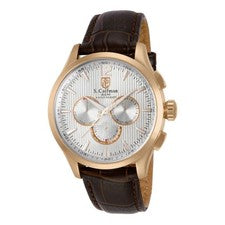 Reloj de cuarzo suizo S. Coifman Heritage para hombre esfera plateada/blanca SC0124