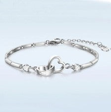 Pulsera Corazón Noble Plata 925 Ajustable Circonita Mujer Regalos Navidad