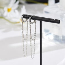 Creolen Kettchen Design Sterling Silber 925 Damen Ohrringe Mädchen