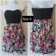 Vestido de verano de moda para mujer Vestido floral recortado hasta la rodilla S