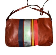 NUEVO Elegante Bolso Bandolera de Cuero PU Raro Retro Rayas Arte Cartera