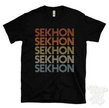 CAMISETA SEKHON ESTILO RETRO REPETIDO Hombre y Mujer Novedad Genial Nombre Regalo